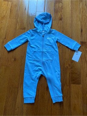 Nike Baby Hooded One-Piece in Blue